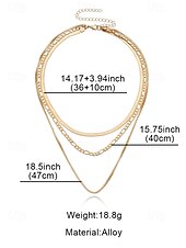 cheap Women&#039;s Necklace-Women&#039;s Gold Layered Chain Necklace – Alloy Choker Set, Trendy Minimalist Jewelry for Parties, Dates and Night Out
