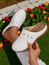 abordables Sabots et mules femme-mules à enfiler découpées pour femmes – sabots confortables et respirants pour les journées décontractées, la détente dans le jardin et l&#039;heure du thé sur la terrasse