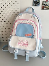 billiga Barn- och tonårryggsäckar-Stor reseryggsäck för tonårsflickor med vagnsrem – söt kaninbroderi, skolväska med flera fickor för mellan- och högstadieelever