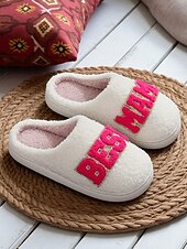 olcso Női papucsok és strandpapucsok-női rózsaszín &quot;legjobb mama&quot; polár papucs – puha, kényelmes bentlakásos cipő anyukáknak, ajándékoknak és mindennapi kényelemhez