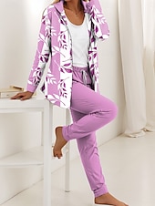 cheap Women‘s Sweatsuits-Women&#039;s Daily Hoodie Long Sleeve Hooded Floral Graphic Leaves Zipper Print Casual Blue Purple Green Fall Regular Fit