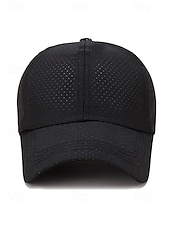 abordables Sombreros de hombre-Gorra de béisbol ligera y transpirable para hombre: gorra deportiva de malla de secado rápido con hebilla de metal ajustable para correr, jugar al golf, hacer senderismo y uso diario.