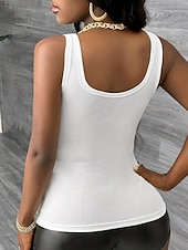 ieftine Top simplu-Pentru femei Camisole Tank Top Culoare solidă Zilnic Fără manșon În V Topuri obișnuite Negru Alb Gri Vară
