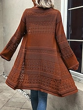 economico Bluse e camicie-Per donna Giacca imbottita Confortevole Traspirante Taglio Moda Quotidiano Semplice All&#039;aperto Casuale Quotidiano Aperto davanti Regolare Senza colletto Vestibilità regolare Manica Lunga Capispalla