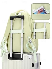 זול תיקי גב לילדים ונוער-תרמיל גב קל משקל ועמיד למים לילדה עם כיס קדמי שקוף וסיכת ארנב חמודה - תיק נסיעות חמוד לבית הספר, לקולג' ולטיולי סוף שבוע