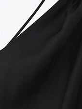 preiswerte Einfaches Kleid-Damen Langes Kleid Maxikleid Abschlussballkleid Partykleid Mode Modern Party Besonderer Anlass Abendgesellschaft Normale Passform Einfach Ärmellos Ein-Schulter Schwarz Sommer