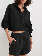 economico Top Semplici-Per donna Felpa con cappuccio Felpe con cappuccio Semplice Streetwear Casual Manica Lunga Con Cappuccio Top Regolari Streetwear Ferie Nero Fucsia Grigio chiaro Autunno Inverno
