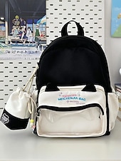 abordables Sacs à dos pour Enfants et Adolescents-Sac à dos kawaii pour enfant avec oreilles de chat et pochette à cordon – cartable pastel grande capacité pour filles et adolescentes