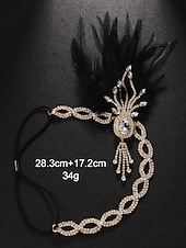 economico Accessori per capelli da donna-Copricapo di piume Gatsby anni &#039;20 da donna - cerchietto vintage con strass flapper per feste a tema anni ruggenti e balli in maschera