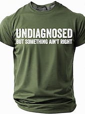  Tricou amuzant cu mânecă scurtă pentru bărbați UNDIAGNOZAT DAR CEVA NU E ÎN REGULĂ umor de stil de viață