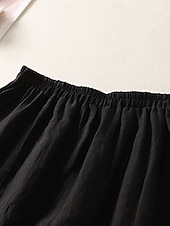 baratos Calça de linho de algodão simples-Mulheres Calças de linho de algodão chinês Estilo Étnico Básico Casual Comprimento total Cintura Alta Tecido Bolsos Com Cordão Conforto Exterior Com Stretch Férias Rua Diário Preto Branco fúcsia
