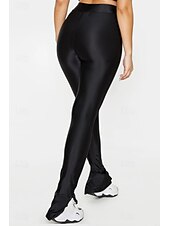 billige Vanlige leggings-Dame Leggings Gatemote Fritid Lang Høy Midje عادي Høyt snitt Pusteevne Myk Mikroelastisk Feriereise Gate Dagligdagstøy Svart Høst Normal