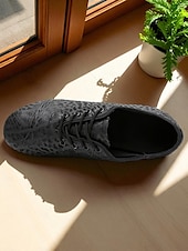 abordables Chaussures de jazz-Chaussures de danse à lacets noires à motif léopard pour femmes - Chaussures de jazz professionnelles à talon bas pour danseuses et entraînement en studio