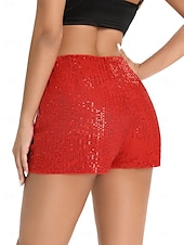 abordables Bermuda-Femmes Shorts Mode Occasionnel Longueur mollet Naturel Scintillant Paillettes Confortable Décontracté Quotidien Argent Noir Champagne Jaune Été Printemps Slim