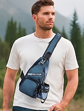 cheap Men&#039;s Bags-Men’s Waterproof Crossbody Sling Bag – Lightweight Casual Chest Bag with Multiple Compartments, Adjustable Strap, and Water-Repellent Fabric for Travel, Outdoor and Daily Use