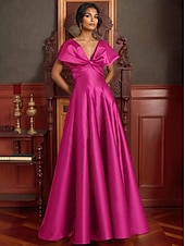 ieftine Rochii de Seară-Rochie de seară elegantă, linie A, rochie formală de mireasă, lungime la podea, cu umerii goi, decolteu în V, satin elastic cu buzunar, 2025