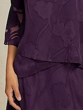 levne Oblečené topy-Dámské Krajková košile Halenka Oblečené topy Šifonové topy Pevná barva Květinový Květiny Elegantní stylové 3/4 délka rukávu Zvonové Úzký výstřih Běžné topy Svatební host Práce Denní Asymetrický lem