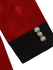  Męskie Marynarka Smokin Kołnierz zamykający Święta Zabytkowe Aksamit Solidne kolory Blazer Czerwony Zielony Luźny / a Jednorzędowa, jeden guzik