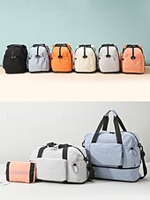 お買い得  トラベルバッグ-女性用折りたたみ式旅行用ダッフルバッグ - 撥水性があり傷に強い軽量トートバッグ。大容量、マルチポケットデザイン、ジム、週末旅行、飛行機の機内持ち込み用ラゲッジスリーブ付き。