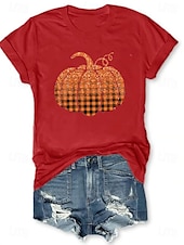 abordables Hauts d&amp;#39;Halloween-Halloween Femmes T-shirt Graphique Halloween ancien Élégant Classique Manche Courte Col ras du cou Col rond Hauts Réguliers Quotidien Week-end Imprimé Noir Blanche Jaune Rose Claire Rouge Été Automne