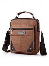 economico Borselli da uomo-Borsa a tracolla da uomo in tela resistente all&#039;acqua con design antigraffio, borsa a tracolla casual in stile vintage per esterni, viaggi e uso quotidiano