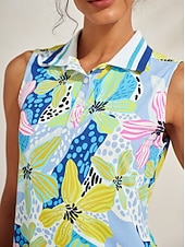 Недорогие Женская одежда для гольфа-Жен. Футболка-поло Желтый + голубой Серебро + оранжевый Без рукавов Женская одежда для гольфа Одежда Одежда Одежда