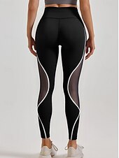 economico Leggings semplici-Per donna Collant Collant Atletico Lunghezza al polpaccio Vita Alta Patchwork Patchwork Comodo Sollevamento glutei Controllo addominale Yoga Casual Quotidiano Nero Primavera Autunno Aderente