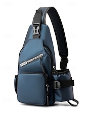 cheap Men&#039;s Bags-Men’s Waterproof Crossbody Sling Bag – Lightweight Casual Chest Bag with Multiple Compartments, Adjustable Strap, and Water-Repellent Fabric for Travel, Outdoor and Daily Use