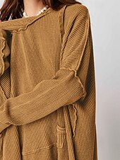 economico Felpe e Sweatshirt Texturizzati-Per donna Felpa con cappuccio Semplice Moderno Casual Manica Lunga Con Cappuccio Top Regolari Ferie Uscire Tasca Nero Blu Viola Marrone Beige Autunno