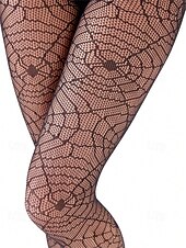 preiswerte Halloween-Zubehör-Transparente Strumpfhose mit Spinnennetzmuster für Halloween für Damen – dehnbare Netzstrumpfhose für Kostümpartys, Cosplay und Nachtclub-Outfits