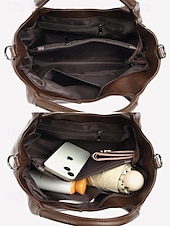 levne Kabelky a tote tašky-Dámská kabelka přes rameno z umělé kůže – elegantní strukturovaný design, všestranná kabelka pro každodenní práci, nakupování i neformální výlety