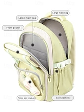 זול תיקי גב לילדים ונוער-תרמיל גב קל משקל ועמיד למים לילדה עם כיס קדמי שקוף וסיכת ארנב חמודה - תיק נסיעות חמוד לבית הספר, לקולג' ולטיולי סוף שבוע