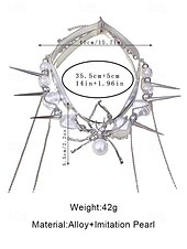 preiswerte Halloween-Zubehör-Halloween-Spinnenhalskette für Damen – Gothic-Punk-Design aus Legierung und Kunstperlen mit Stacheln und Ketten, auffälliger Modeschmuck für Partys, Cosplay und gruselige Abende