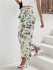 economico gamba larga e vita alta-Per donna Gamba larga Pantaloni Corti Pantaloni Palazzo Moda Streetwear Lunghezza alla caviglia Vita Alta Piante Elastico in vita Traspirabilità Confortevole Streetwear Abbigliamento quotidiano Uscire