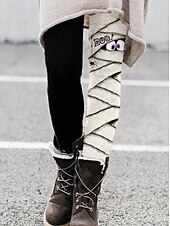 abordables Bas de Halloween-Femmes Leggings Vacances ancien Mode Longueur complète Taille hautePantsHalloween Graphique Halloween Impression Doux Respirant Élastique Formel Extérieur Vacances Vert Noir Frêne Noir et gris fonc