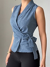 cheap Plain Tops-Women&#039;s Shirt Summer Tops Plain Daily Stylish Basic Short Sleeve V Neck Regular Tops Work Daily Holiday Tunic Blue Spring Fall