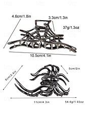 cheap Halloween Accessories-Women’s Halloween Spider Hair Claw Clip – Alloy Gothic Hair Accessory with Creepy Spider Design for Costume Parties, Cosplay and Festive Occasions