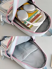 billiga Barn- och tonårryggsäckar-Stor reseryggsäck för tonårsflickor med vagnsrem – söt kaninbroderi, skolväska med flera fickor för mellan- och högstadieelever