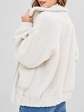 abordables Sweatshirts Flous-Femmes Sweats zippés Uni Occasionnel manche longue Col roulé Hauts Réguliers Rue Fête Sortir Fermeture éclair Avec Poches Noir Blanche Rouge Kaki Automne Hiver