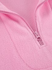 tanie Teksturowane bluzy i swetry-Damskie Pullover Plemienny Moda miejska Codzienny Wygodny Długi rękaw Wysoki Zwykłe topy Ulica Święto Wyjściowe Nadruk Quarter Zip Rumiany róż Jesień