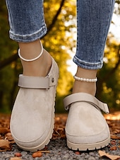 preiswerte Clogs &amp; Pantoletten für Damen-Damen-Slingback-Pantoletten – Clogs zum Reinschlüpfen mit Riemendesign für Herbstpicknicks, Gartenarbeit und Freizeit