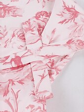 halpa Mekot-Retro / vintage 1950-luku rockabilly Keskipäivä Swing -mekko Flare mekko Istuvuus ja levennys Kukka Naamiaispuku Naisten Naamiaiset Loma Kausaliteetti Retro-teemaiset juhlat Aikuiset Leninki Kevät