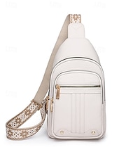 levne Tašky přes rameno-Dámská nepromokavá crossbody kabelka z umělé kůže - ležérní lehká crossbody kabelka s multifunkčními kapsami a širokým ramenním popruhem s etnickým vzorem, ideální na cestování, nakupování i každodenní nošení