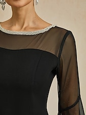 levne Party šaty-Dámské Šaty ke kolenům Plášťové šaty Elegantní Večírek Formální Pevná barva 3/4 délka rukávu Tričkový Černá Léto Jaro