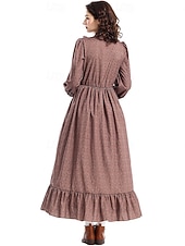  250e jubileum VS 19e eeuw jaren 1800 Cosplay kostuum Prairiejurk Pionier Meisje Koloniaal Pionier Onafhankelijkheidsoorlog Kostuum Dames Halloween Carnaval 4 juli Volwassenen Kleding Schort