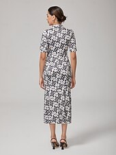economico Abiti floreali-Per donna Femminile Vestito Casual Abito Midi Eco Green sabbia calda Blu Manica Corta Geometrico Estate Scollo a V Stampa XS S M