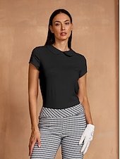 billiga Polos &amp;amp; kvartsdragkedjor-Dam Vandringspolotröja Yanrosa Svart Vit Kortärmad Skjorta Golfkläder för damer Kläder Outfits Bär kläder