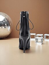 baratos Sapatos de Dança Latina-Botas de dança de salto alto com cadarço branco e prata para mulheres - sapatos profissionais de dança de jazz latino com biqueira aberta para palco e festa