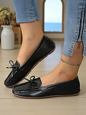 preiswerte Ballerinas für Damen-Damen-Mokassins mit goldfarbener Metallic-Schleife – bequeme Slipper, lässige und elegante flache Schuhe für Damen, perfekt für Partys, Reisen und den Alltag