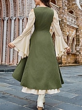 cheap Dresses-Medieval Renaissance Cocktail Dress Cosplay Costume Prom Dresses Viking Outlander Fancy Dress Women's Celtic Pirate Fantasy Masquerade LARP Ren Faire Festival Adults' Dress